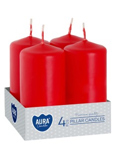 BISPOL świeca wotywna SW40/80-030 CZERWONA, 4 sztuki