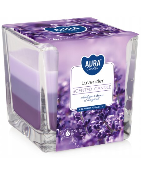 BISPOL AURA Świeca zapachowa w szkle SNK80-79, LAWENDA, 1 szt