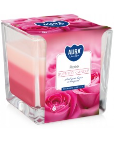 BISPOL AURA Świeca zapachowa w szkle SNK80-78, RÓŻA, 1 szt