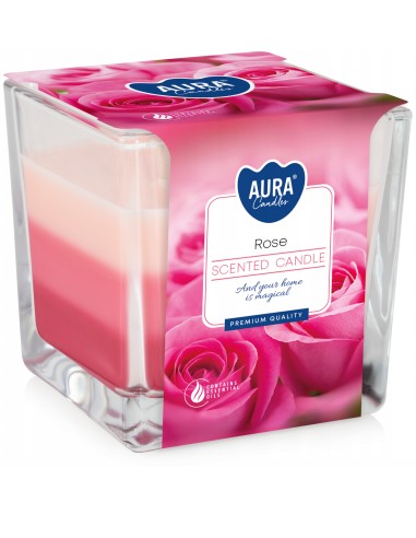 BISPOL AURA Świeca zapachowa w szkle SNK80-78, RÓŻA, 1 szt
