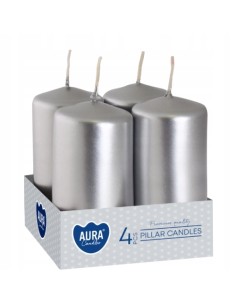 BISPOL Świeca wotywna SW40/80-271 SREBRNA, 4 sztuki