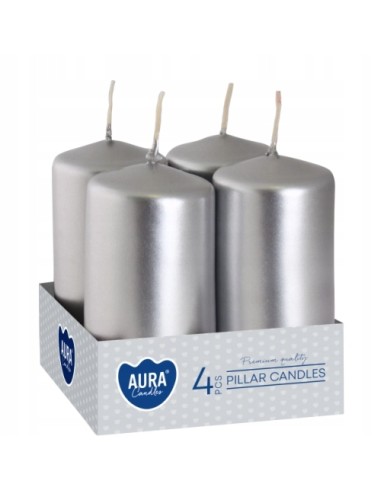 BISPOL Świeca wotywna SW40/80-271 SREBRNA, 4 sztuki