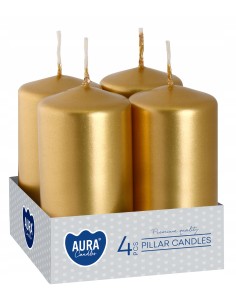 BISPOL Świeca wotywna SW40/80-213 ZŁOTA, 4 szt