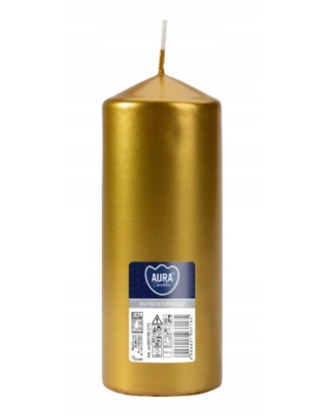BISPOL Świeca walec SW60/150-213 ZŁOTA 1 sztuka