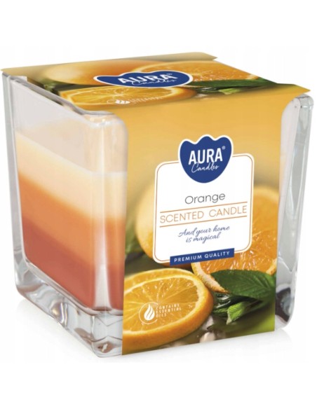 BISPOL AURA Świeca zapachowa w szkle SNK80-63, POMARAŃCZA, 1 szt