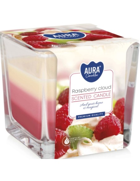 BISPOL AURA Świeca zapachowa w szkle SNK80-329 MALINOWA CHMURKA, 1 szt