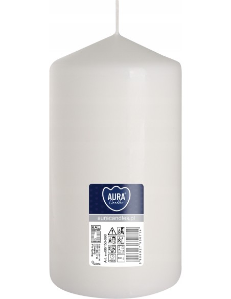 BISPOL świeca walec SW80/150-090 BIAŁA, 1 sztuka