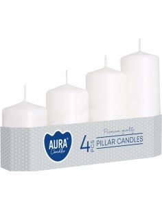 BISPOL świeca walec SW50 BIAŁA, 4 sztuki