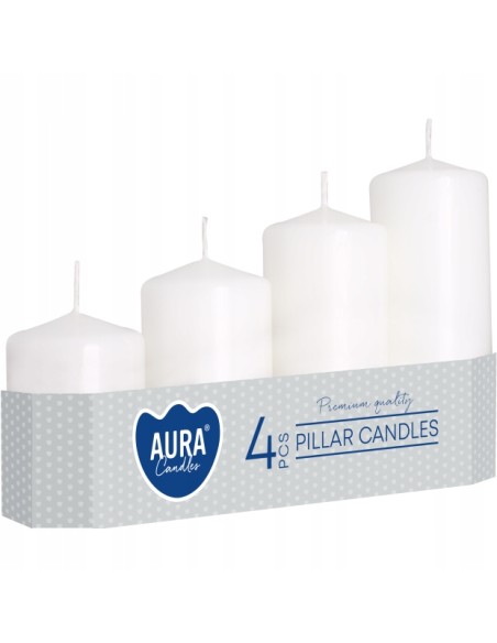 BISPOL świeca walec SW50 BIAŁA, 4 sztuki