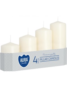 BISPOL świeca walec SW50 ECRU, 4 sztuki