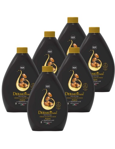 ‌DERMOMED Mydło w płynie ARGAN, 1000 ml zapas, pakiet 6 szt.