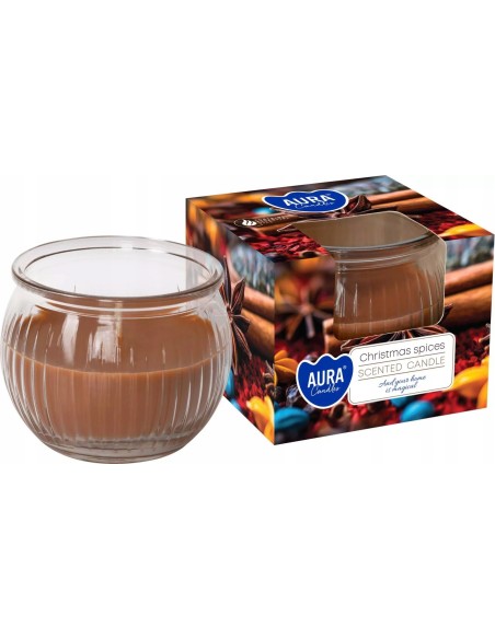 BISPOL AURA Świeca w szkle SN69-406 ŚWIĄTECZNE PRZYPRAWY, 1 szt