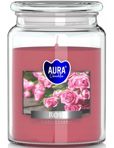 BISPOL AURA Świeca zapachowa w szkle SND99-78 RÓŻA, 500 g