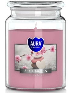 BISPOL AURA Świeca zapachowa w szkle SND99-254, OGRÓD SPA, 500 g