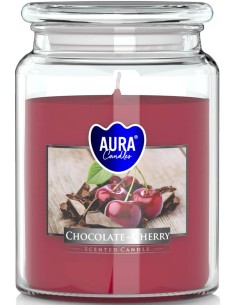 BISPOL AURA Świeca zapachowa w szkle SND99-104, CZEKOLADA/WIŚNIA, 500 g