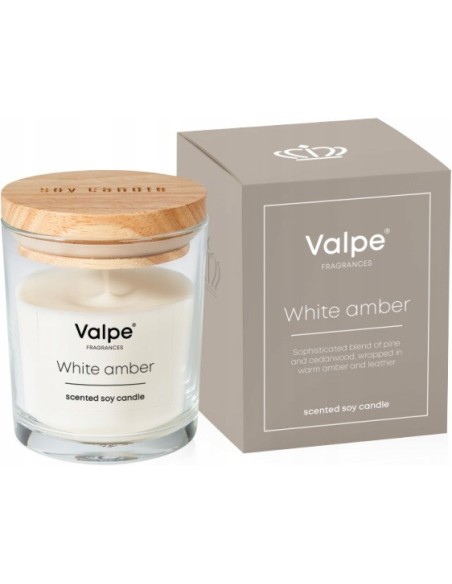 BISPOL VALPE Świeca sojowa w szkle BIAŁY BURSZTYN VC-006-459, 1 szt
