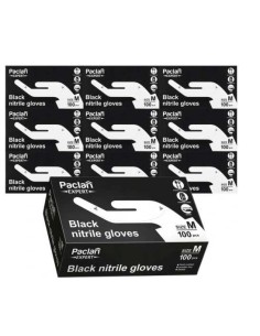 PACLAN EXPERT Rękawice nitrylowe rozm. M CZARNE, 100 szt, 10 opakowań