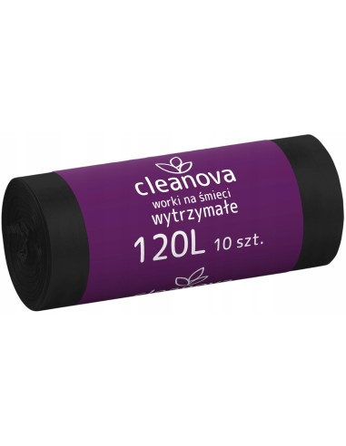 CLEANOVA Worki na śmieci CZARNE 120 l, 10 szt