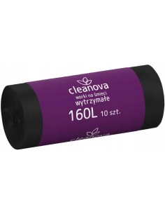 CLEANOVA Worki na śmieci CZARNE 160 l, 10 szt