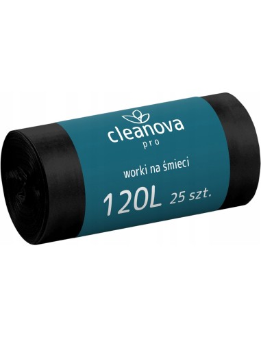 CLEANOVA Worki na śmieci CZARNE 120 l, 25 szt