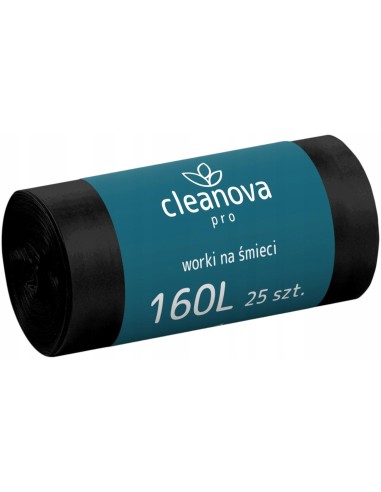 CLEANOVA Worki na śmieci CZARNE 160 l, 25 szt