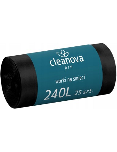 CLEANOVA Worki na śmieci CZARNE 240 l, 25 szt