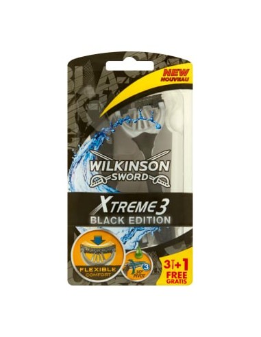 WILKINSON Xtreme 3 Black Maszynka do golenia 3 szt + 1 szt GRATIS 1 szt