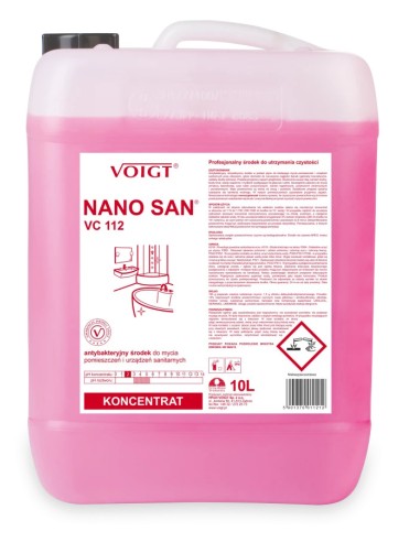 VOIGT VC 112 NANO SAN Środek do dezynfekcji, do mycia pomieszczeń i urządzeń sanitarnych, 10 l