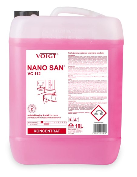VOIGT VC 112 NANO SAN Środek do dezynfekcji, do mycia pomieszczeń i urządzeń sanitarnych, 10 l