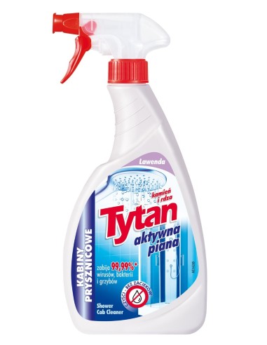 TYTAN Aktywna piana do mycia i dezynfekcji kabin prysznicowych LAWENDA, 500 g