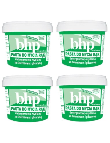 BHP Pasta do mycia rąk mydlana ze ścierniwem i gliceryną 500 ml, pakiet 4 szt
