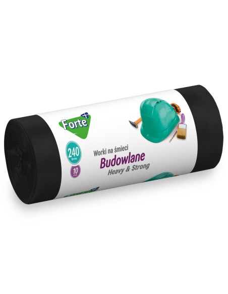 FORTE+ Worki na śmieci BUDOWLANE 240 l 10 szt, 1 op