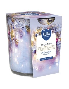 BISPOL AURA Świeca zapachowa w szkle SN72S-01, ŚWIĄTECZNY CZAS, 100 g