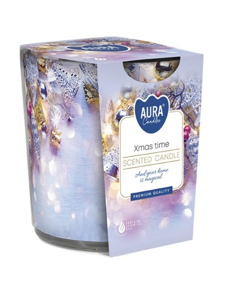 BISPOL AURA Świeca zapachowa w szkle SN72S-01, ŚWIĄTECZNY CZAS, 100 g
