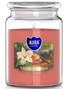 BISPOL AURA Świeca zapachowa w szkle SND99-355 WANILIA - BURSZTYN, 500 g