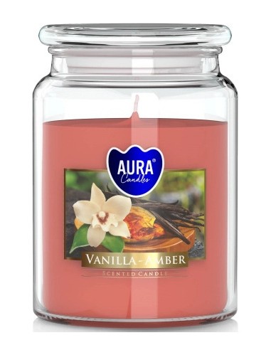 BISPOL AURA Świeca zapachowa w szkle SND99-355 WANILIA - BURSZTYN, 500 g