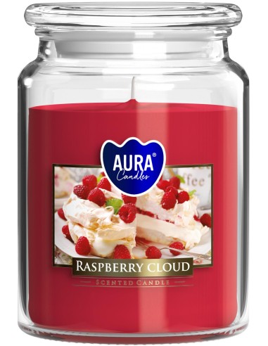 BISPOL AURA Świeca zapachowa w szkle SND99-329 MALINOWA CHMURKA, 500 g