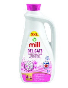 MILL Płyn do prania 4w1 60 prań DELIKATE, 3 l