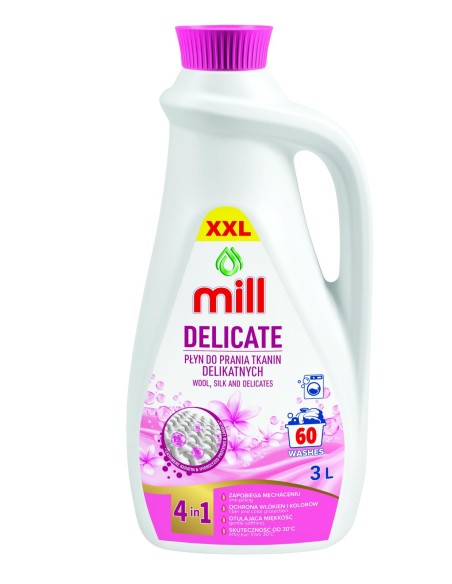 MILL Płyn do prania 4w1 60 prań DELIKATE, 3 l