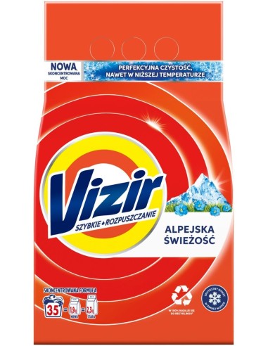 VIZIR Proszek do prania ALPEJSKA ŚWIEŻOŚĆ 35 prań, 1,925 kg