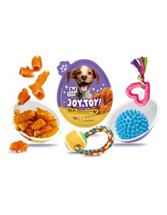 JOY TOY Przekąska dla Psa o smaku KURCZAKA 20 g + zabawka niespodzianka, 1 szt