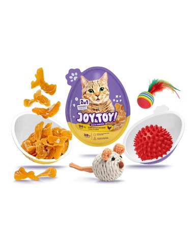 JOY TOY Przekąska dla Kota o smaku KURCZAK 20 g + zabawka niespodzianka, 1 szt