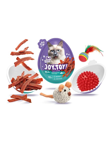 JOY TOY Przekąska dla Kota o smaku TUŃCZYKA 20 g + zabawka niespodzianka, 1 szt