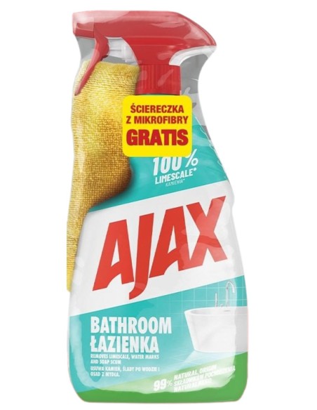 AJAX Spray do łazienki + ściereczka z mikrofibry, 750 ml