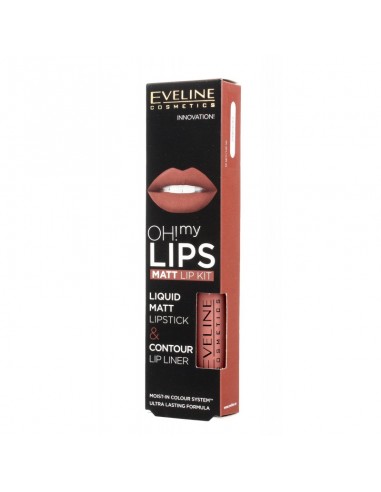 Eveline OH! My Lips Zestaw do makijażu ust (Pomadka +konturówka) nr 08 Lovely Rose 1op.