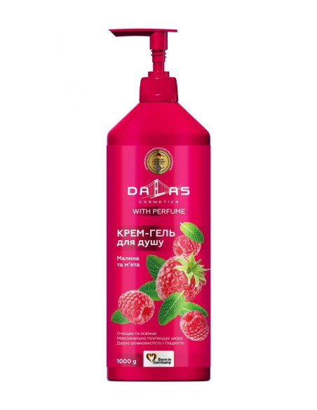 DALAS Żel pod prysznic MALINA I MIĘTA, 1000 g z pompką