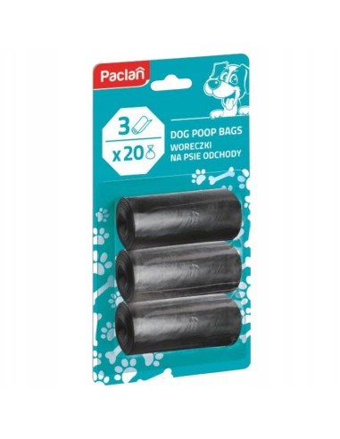 PACLAN Woreczki na psie odchody, 3 rolki po 20 szt