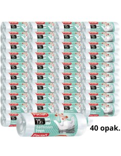 PACLAN Worki na śmieci Białe 15l x 40 szt, pakiet 40 op