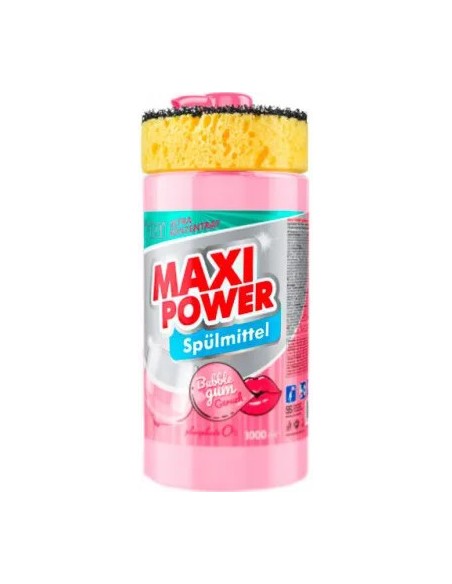 MAXI POWER Płyn do naczyń GUMA BALONOWA pompka+gąbka, 1 l