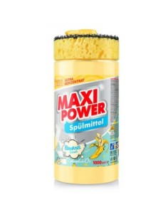 MAXI POWER Płyn do naczyń BANANOWY pompka+gąbka, 1 l